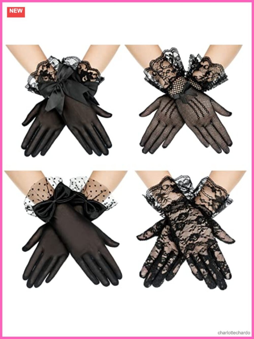 Lace Gloves for Women Tea Party Nylon Short Gloves